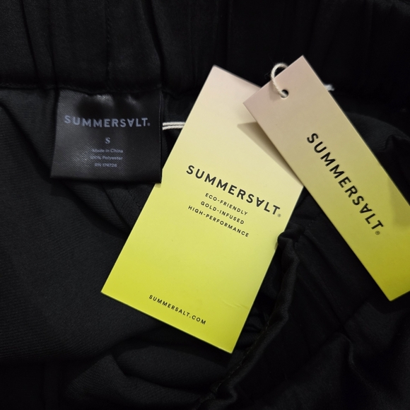 NWT Summersalt Wide Leg Pants Palazzo Black Satin Size Small - Picture 8 of 12